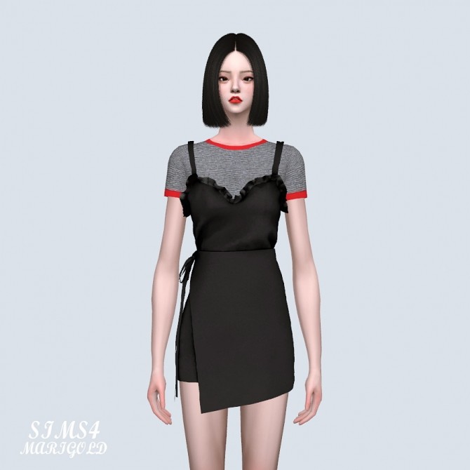 Sims 4 Lovely Wrap Mini Dress With T (P) at Marigold