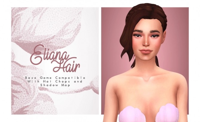 Sims 4 Eliana Summery Hair with a bow at back at Isjao – working on uni