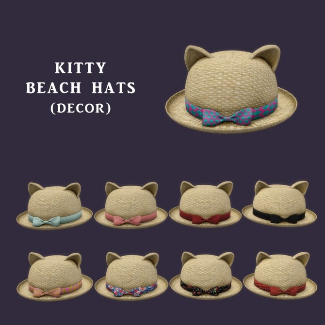 Sims 4 Kitty Beach Hats at Leo Sims