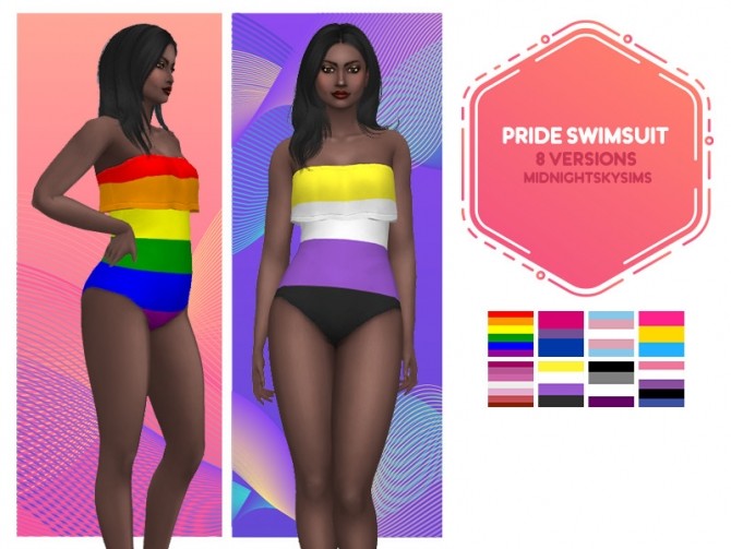 Sims 4 Pride swimsuit at Midnightskysims