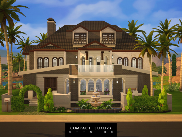 Sims 4 Compact Luxury house by Ettoire at TSR