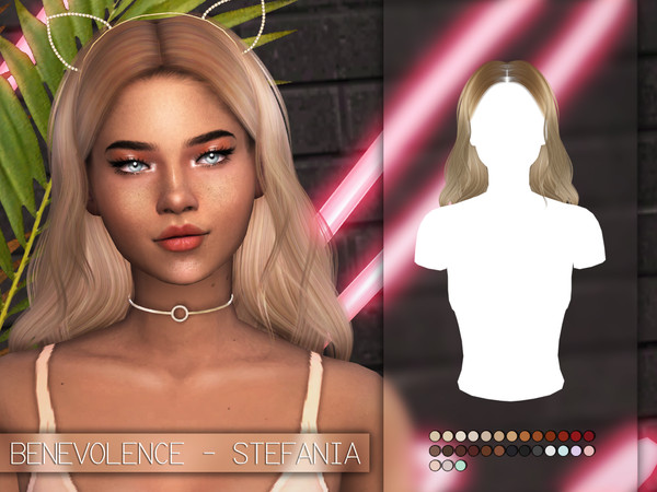 Sims 4 Stefania Hair Edit by Benevolence at TSR