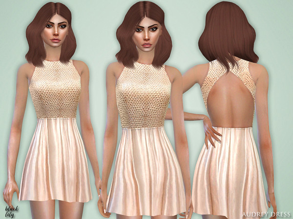 Sims 4 Audrey Dress by Black Lily at TSR