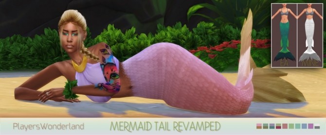 Sims 4 Mermaid Tail Revamped at PW’s Creations
