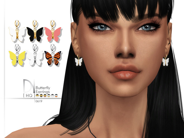 Sims 4 Butterfly Earrings by DarkNighTt at TSR