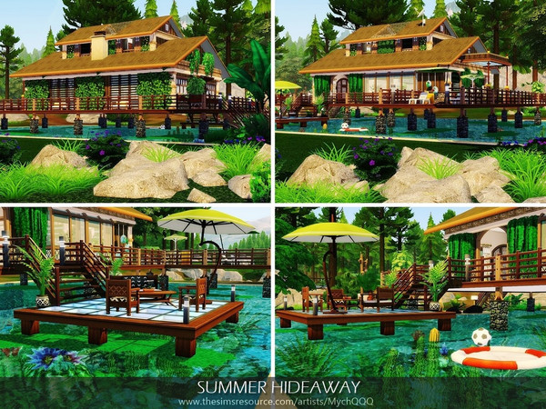 Sims 4 Summer Hideaway house by MychQQQ at TSR
