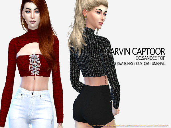 Sims 4 Sandee Top by carvin captoor at TSR