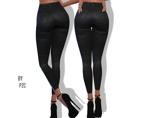 Sims 4 Bubblegum Black Summer Denim Jeans by Pinkzombiecupcakes at TSR