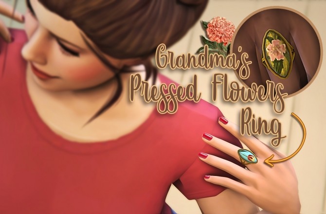 Sims 4 BG Pressed Flower Ring at Miss Ruby Bird