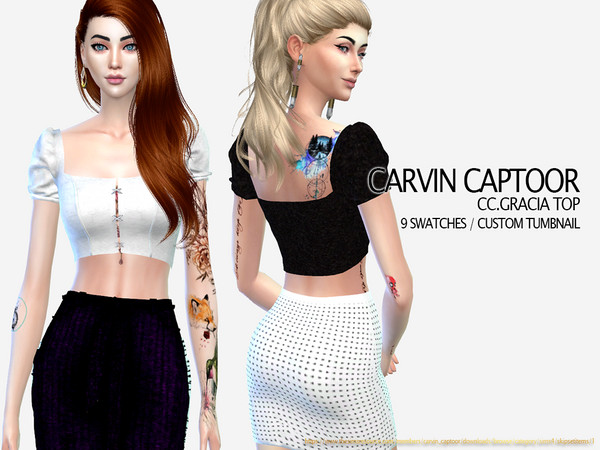Sims 4 Gracia Top by carvin captoor at TSR