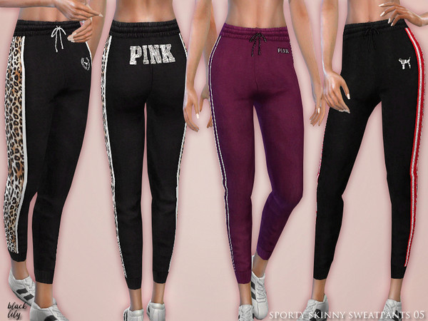 Sims 4 Sporty Skinny Sweatpants 05 by Black Lily at TSR
