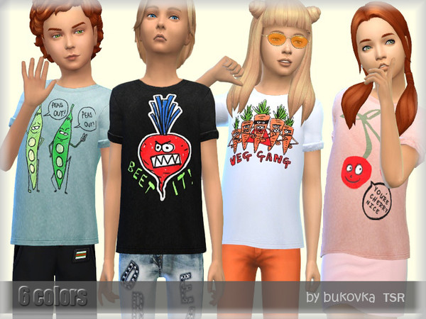 Sims 4 Vegan T Shirt kids by bukovka at TSR
