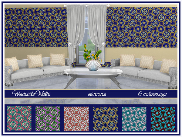 Sims 4 Windsails Walls by marcorse at TSR