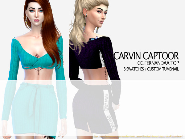 Sims 4 Fernandaa Top by carvin captoor at TSR