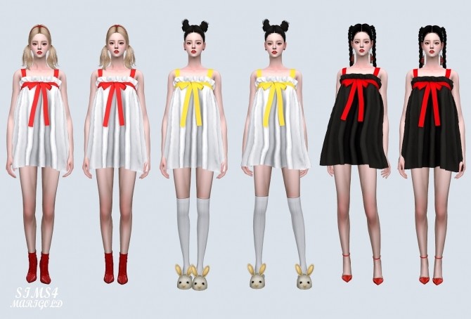 Sims 4 Ribbon Mini Dress (P) at Marigold