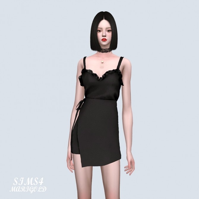 Sims 4 Lovely Wrap Mini Dress (P) at Marigold