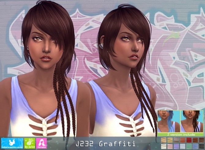 Sims 4 J232 Graffiti hair (P) at Newsea Sims 4