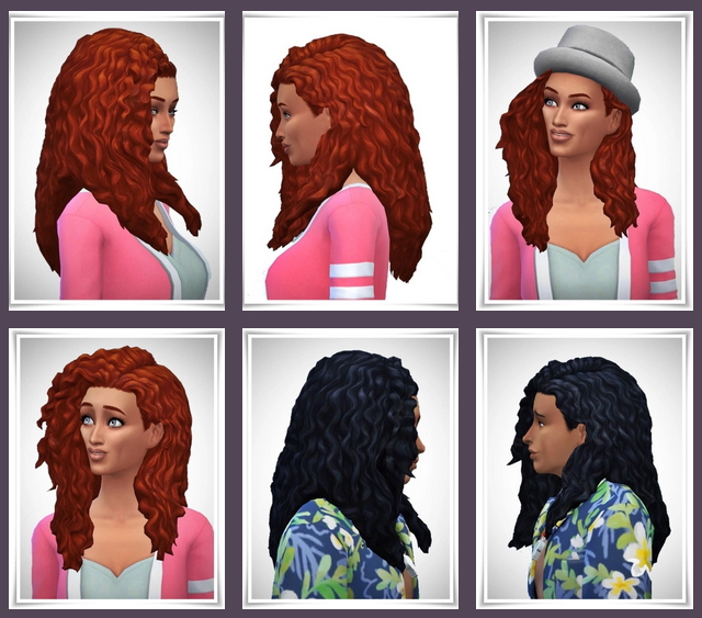 Sims 4 Long Tight Curls Free Ear all gender at Birksches Sims Blog
