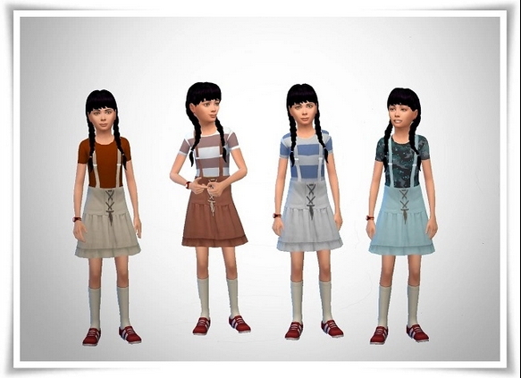 Sims 4 Kids Strappy Skirt Dress at Birksches Sims Blog