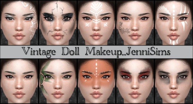 Sims 4 EyeShadow Vintage Doll 10 Swatches at Jenni Sims