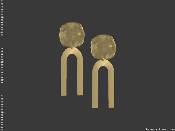 Sims 4 Hammered Earrings by Christopher067 at TSR