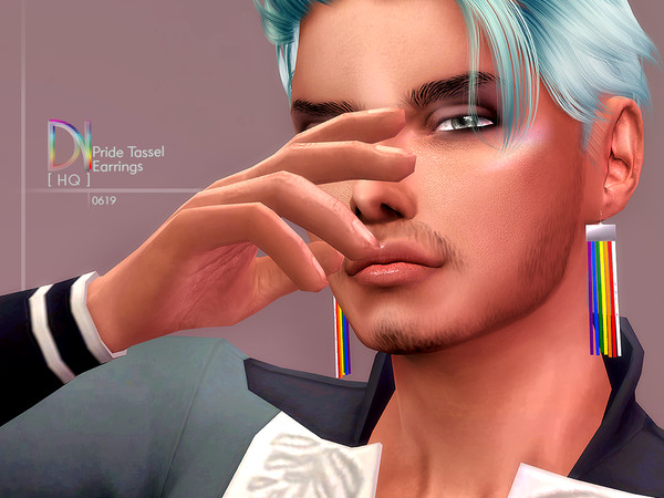 Sims 4 Pride Tassel Earrings by DarkNighTt at TSR