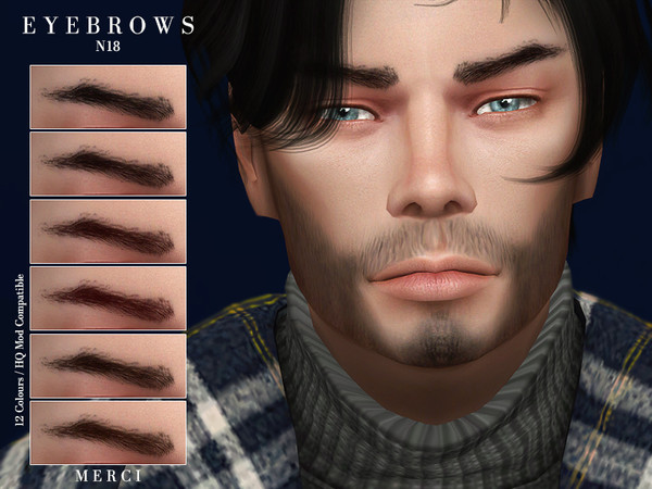 Sims 4 Eyebrows N18 by Merci at TSR