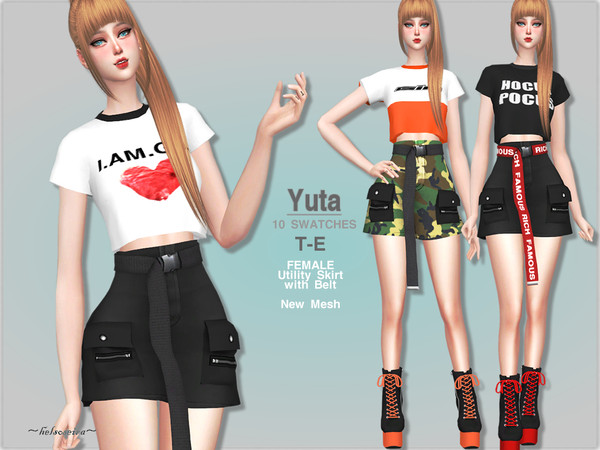 Sims 4 YUTA Skirt by Helsoseira at TSR