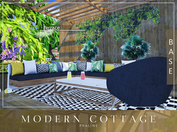 Sims 4 Modern Cottage house by Pralinesims at TSR