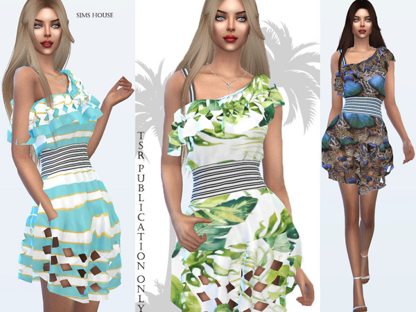 Sims 4 Tropics dress by Sims House at TSR