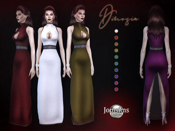 Sims 4 Dinosia dress by jomsims at TSR