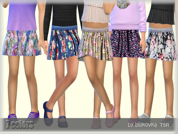 Sims 4 Flower Skirt by bukovka at TSR