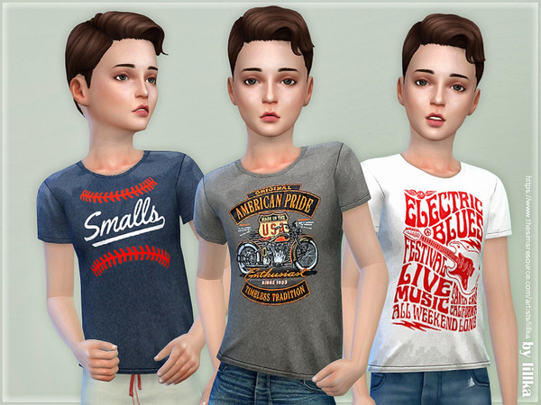 Sims 4 T Shirt Collection for Boys P14 by lillka at TSR