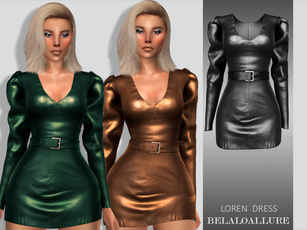 Sims 4 Belaloallure Loren dress by belal1997 at TSR