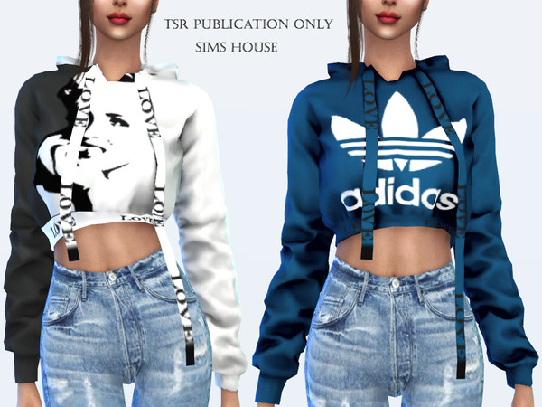 Hooded sweater and print by Sims House at TSR » Sims 4 Updates