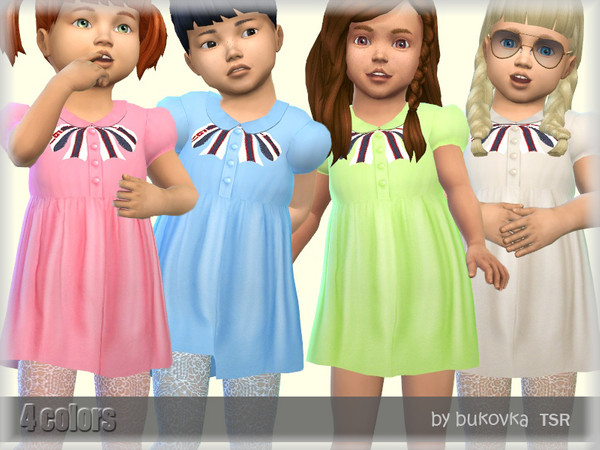 Sims 4 Dress & Collar by bukovka at TSR