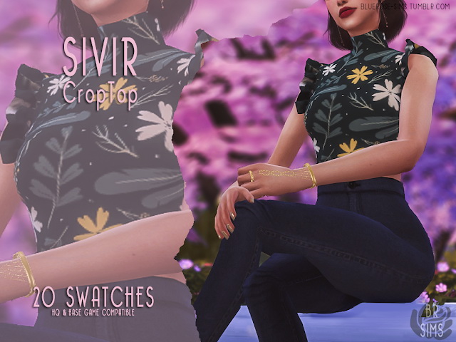 Sims 4 Sivir Crop Top by Liseth Barquero at BlueRose Sims