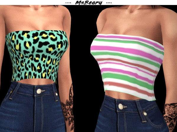 Sims 4 Strapless Tanktop by MsBeary at TSR