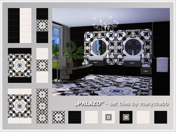 Sims 4 PALAZO set tiles by marychabb at TSR