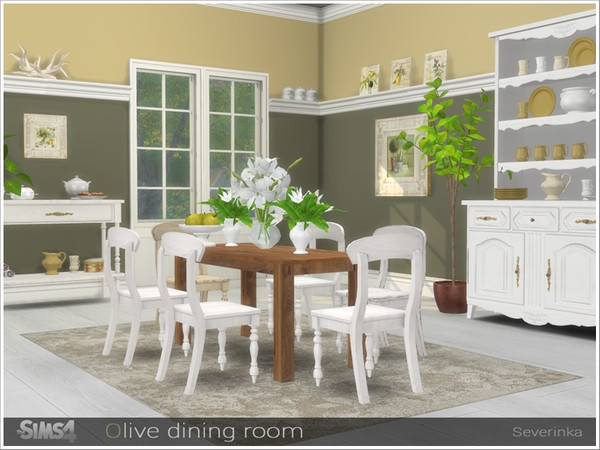Sims 4 Olive dining room by Severinka at TSR