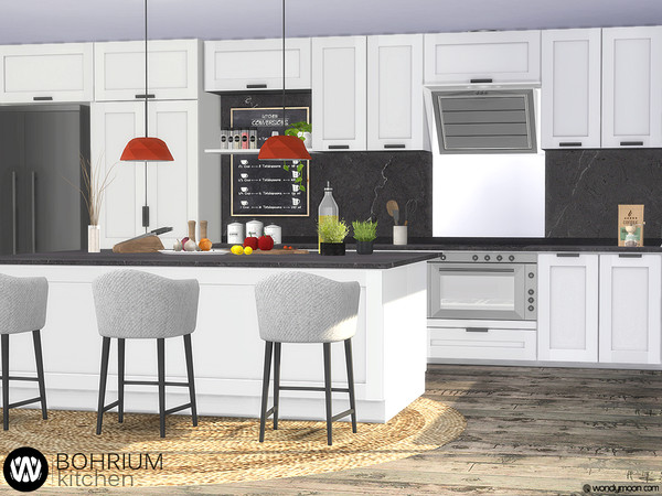 Sims 4 Bohrium Kitchen II appliances and decorations by wondymoon at TSR