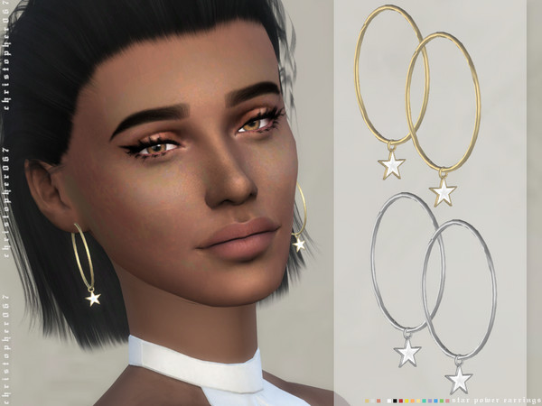 Sims 4 Star Power Earrings by Christopher067 at TSR