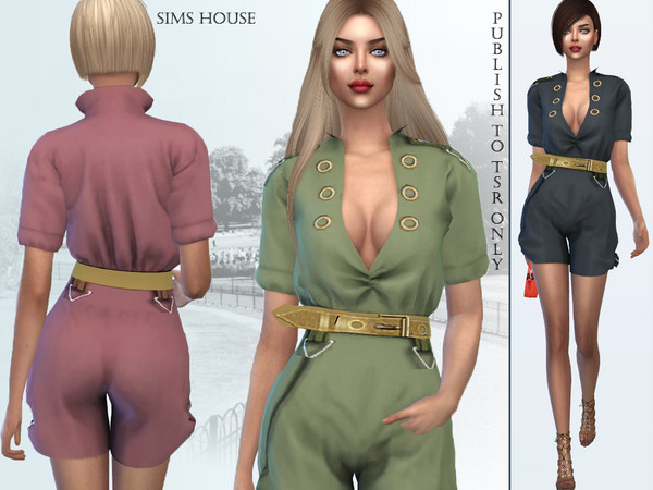 Sims 4 Safari Jumpsuit by Sims House at TSR