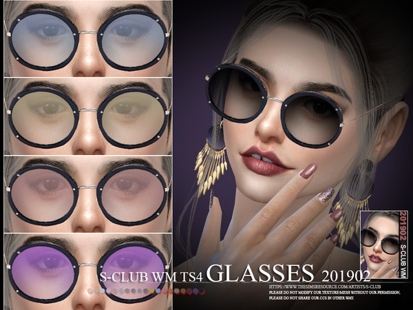 Sims 4 Glasses 201902 by S Club WM at TSR