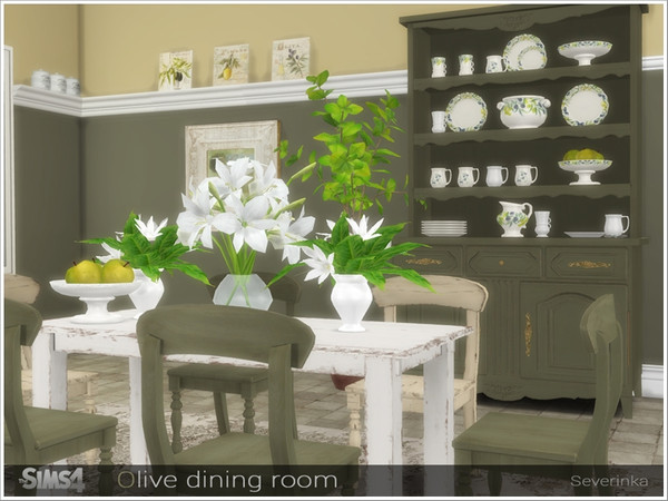 Sims 4 Olive dining room by Severinka at TSR
