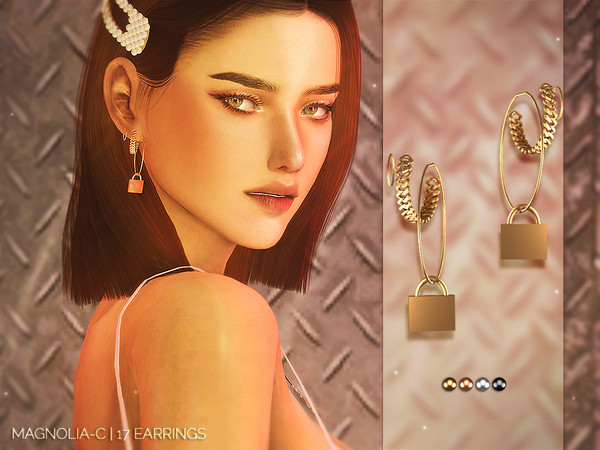 Sims 4 17 Earrings by Magnolia C at TSR