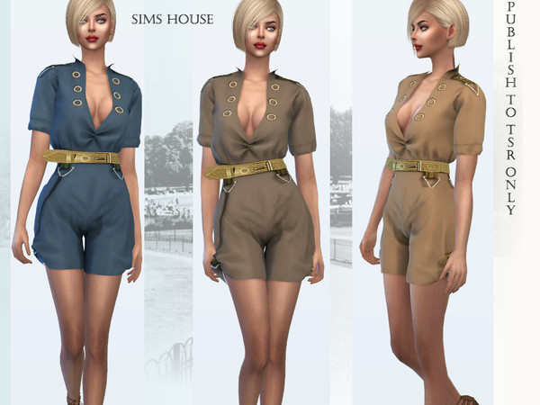 Sims 4 Safari Jumpsuit by Sims House at TSR