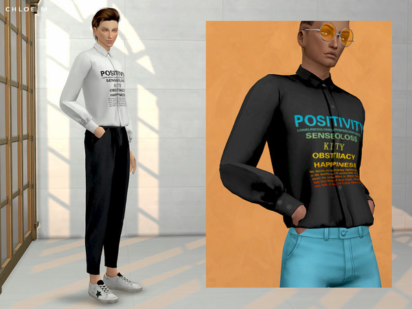 Sims 4 Blouse Male by ChloeMMM at TSR
