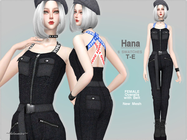 Sims 4 HANA Overalls / Jumpsuit by Helsoseira at TSR