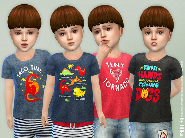 Sims 4 T Shirt Toddler Boys P02 by lillka at TSR